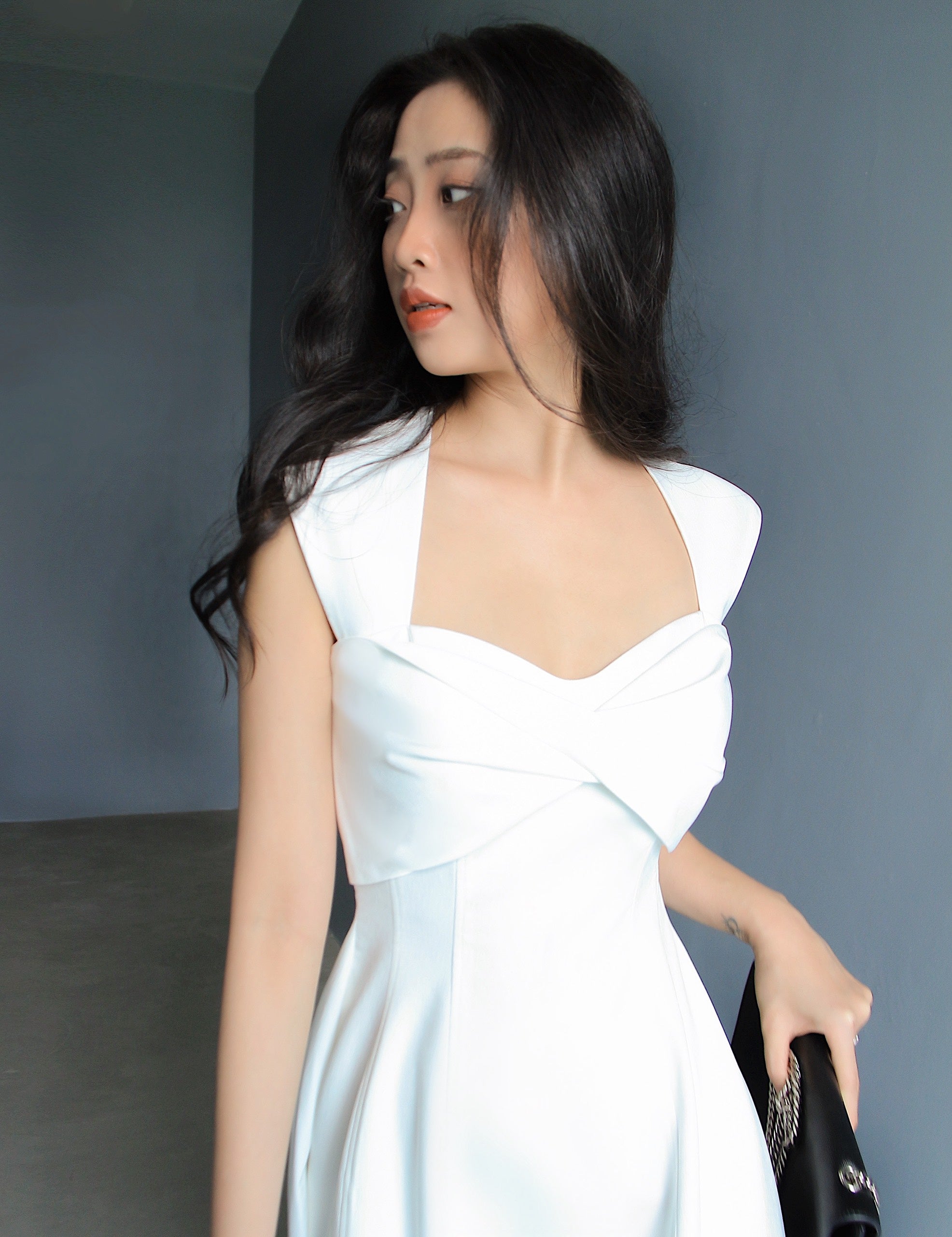 Fall A-Line Dress With Twist Bow– Eegen Studio