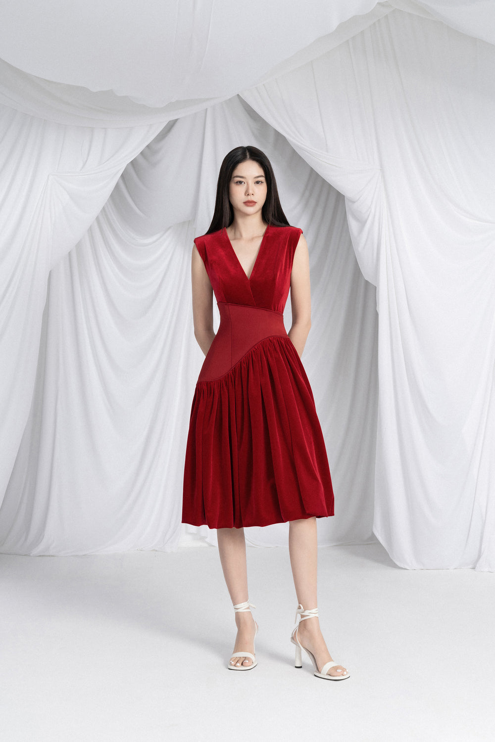 Magenta Velvet Dress– Eegen Studio